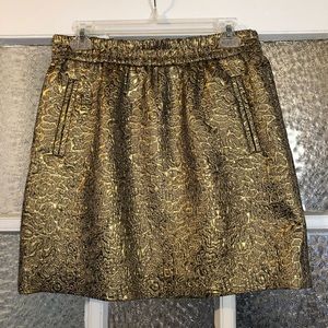 J. Crew metallic gold skirt